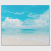 Prachtig tropisch strand met blauwe lucht en witte cadeaupapier (Vlak)