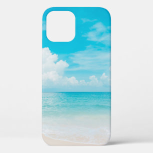 Prachtig tropisch strand met blauwe lucht en witte Case-Mate iPhone case