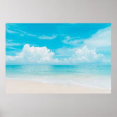 Prachtig tropisch strand met blauwe lucht en witte poster (Voorkant)