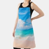 Prachtig tropisch strand met blauwe lucht en witte schort (Insitu)