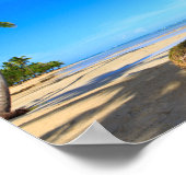 Prachtig tropisch strand met palmbomen poster (Hoek)