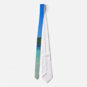 Prachtig tropisch Zee met boombos in achterzijde Stropdas (Achterkant)