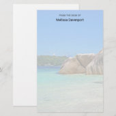 Prachtig Tropisch Zee met een Rocky Beach Briefpapier (Voorkant / Achterkant)