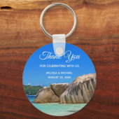 Prachtig Tropisch Zee met een Rocky Beach bruiloft Sleutelhanger (Voorkant)