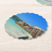 Prachtig Tropisch Zee met een Rocky Beach Kartonnen Onderzetters (Gekanteld)