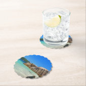 Prachtig Tropisch Zee met een Rocky Beach Kartonnen Onderzetters (Insitu)