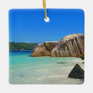 Prachtig Tropisch Zee met een Rocky Beach Keramisch Ornament