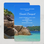 Prachtig Tropisch Zee met een Rocky Beach Shower Kaart (Voorkant / Achterkant)