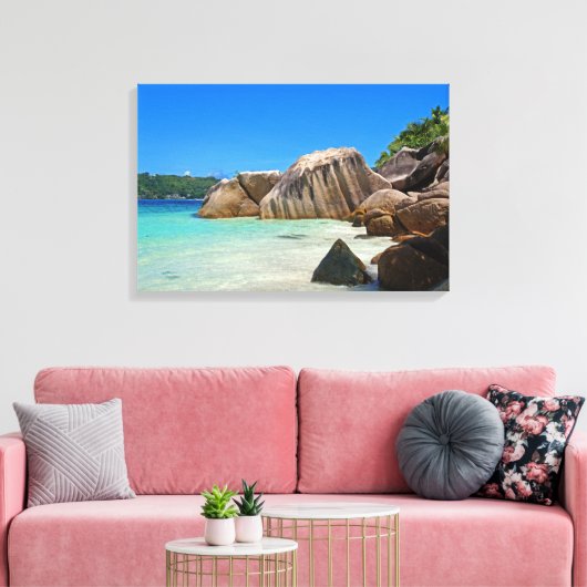 Prachtig tropisch Zee met rotskoverkusten Canvas Afdruk (Insitu (Woonkamer))