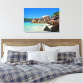 Prachtig tropisch Zee met rotskoverkusten Canvas Afdruk (Insitu (Slaapkamer))