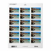 Prachtig tropisch Zee met rotskoverkusten Etiket (Full Sheet)