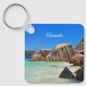 Prachtig tropisch Zee met rotskoverkusten Sleutelhanger (Voorkant)