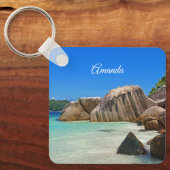 Prachtig tropisch Zee met rotskoverkusten Sleutelhanger (Voorkant)