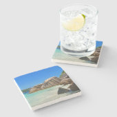 Prachtig tropisch Zee met rotskoverkusten Stenen Onderzetter (Zijkant)