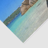 Prachtig tropisch Zee met rotskoverkusten Tissuepapier (Detail)