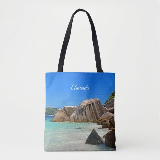 Prachtig tropisch Zee met rotskoverkusten Tote Bag (Voorkant)
