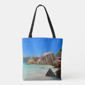 Prachtig tropisch Zee met rotskoverkusten Tote Bag (Achterkant)