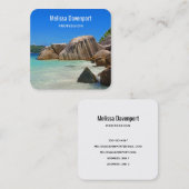 Prachtig tropisch Zee met rotskoverkusten Vierkante Visitekaartje (Voorkant / Achterkant)