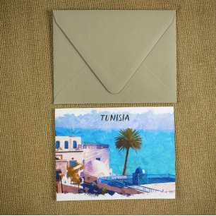 Prachtig Tunesië Panorama Uitzicht Briefkaart