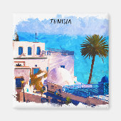 Prachtig Tunesië Panorama Uitzicht Magneet (Voorkant)