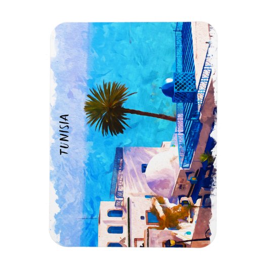 Prachtig Tunesië Panorama Uitzicht Magneet (Verticaal)