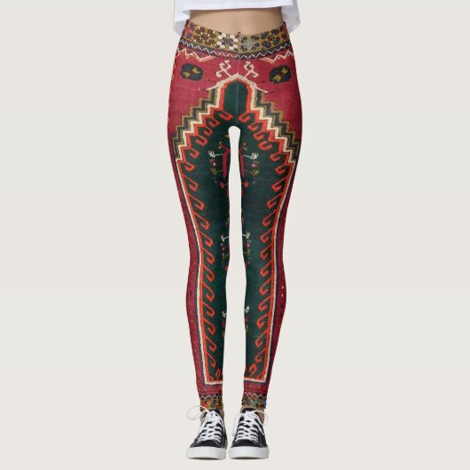 Prachtig Turks antiek tapijt Leggings (Voorkant)