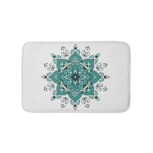 Prachtig turquoise mandala design badmat (Voorkant)