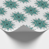 Prachtig turquoise mandala design cadeaupapier (Hoek)