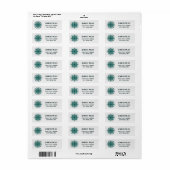 Prachtig turquoise mandala design etiket (Full Sheet)