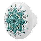 Prachtig turquoise mandala design keramische knop (Rechts)