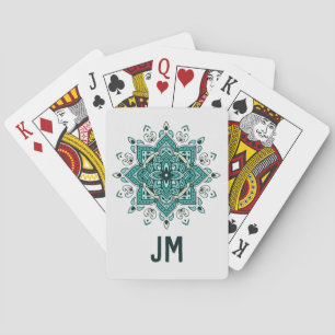 Prachtig turquoise mandala design pokerkaarten