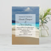 Prachtig Turquoise Zee Tropical Photo Wedding Kaart (Staand voorkant)