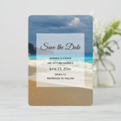 Prachtig Turquoise Zee Tropical Photo Wedding Save The Date (Staand voorkant)