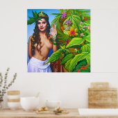 Prachtig uit de wereld dromen kosmische wiedgodin poster (Keuken)