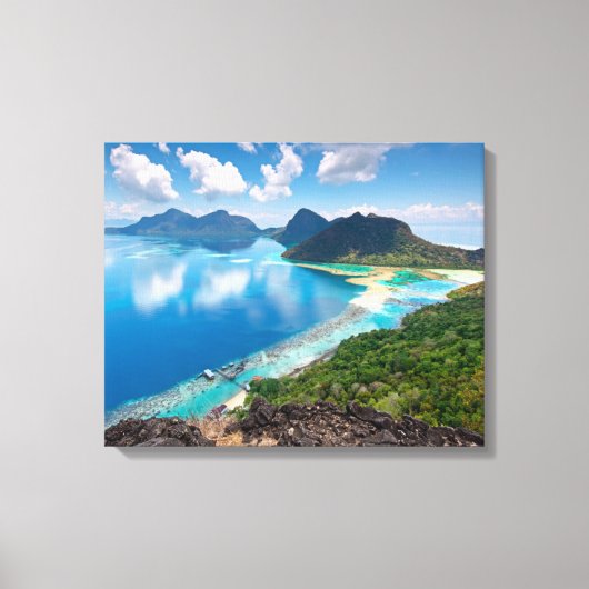 Prachtig Uitzicht | Bovenkant van het eiland Bohey Canvas Afdruk (Voorkant)