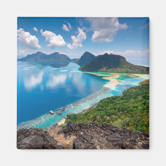 Prachtig Uitzicht | Bovenkant van het eiland Bohey Magneet (Voorkant)