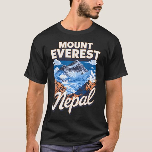 Prachtig uitzicht op Mount Everest T-shirt (Voorkant)