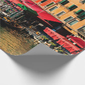 Prachtig uitzicht van de waterstraat en oude gebou cadeaupapier (Hoek)