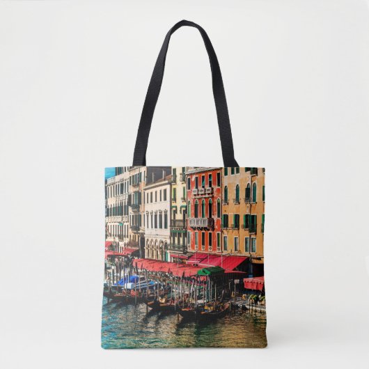 Prachtig uitzicht van de waterstraat en oude gebou tote bag (Voorkant)