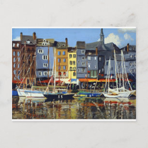 Prachtig Uitzicht van de Zeilboten in Honfluere Ha Briefkaart