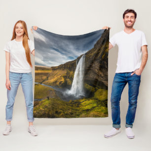 Prachtig Uitzicht van het landschap van Seljalands Fleece Deken
