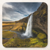 Prachtig Uitzicht van het landschap van Seljalands Kartonnen Onderzetters (Voorkant)