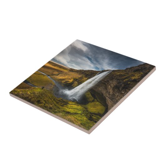 Prachtig Uitzicht van het landschap van Seljalands Tegeltje (Zijkant)