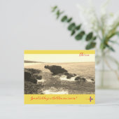 Prachtig uitzicht van het strand van Dhërmi in de  Feestdagenkaart (Staand voorkant)