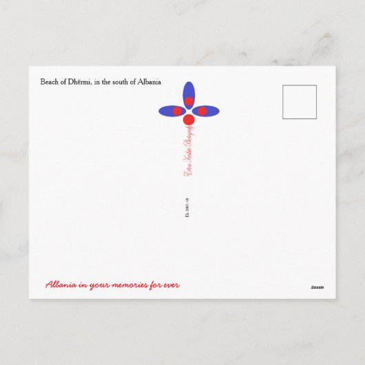 Prachtig uitzicht van het strand van Dhërmi in de Feestdagenkaart (Achterkant)