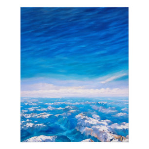Prachtig Uitzicht van met sneeuw bedekte bergen Perfect Poster