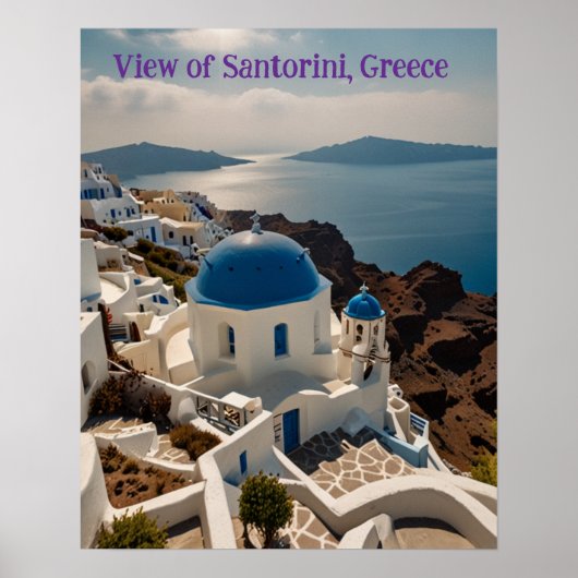 Prachtig uitzicht van Santorini Poster (Voorkant)