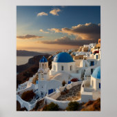 Prachtig uitzicht van Santorini Poster (Voorkant)