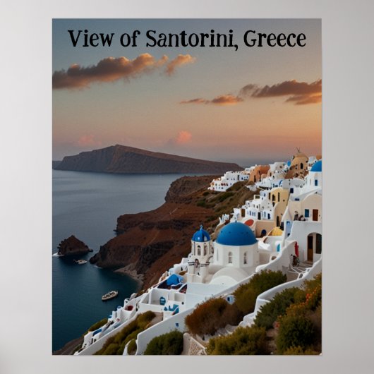 Prachtig uitzicht van Santorini Poster (Voorkant)