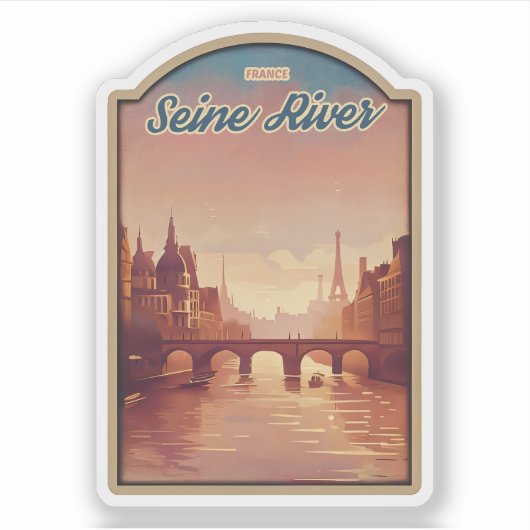 Prachtig Uitzicht van Seine River-France Sticker (Voorkant)